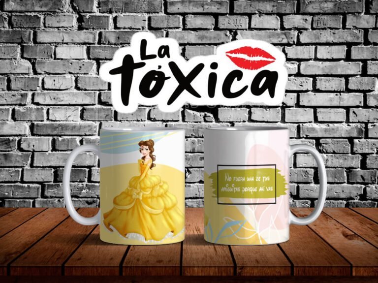 Diseños de princesas “No soy tóxica” para tazas